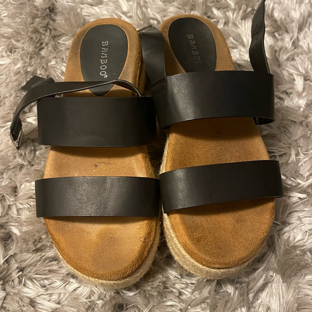 Bamboo Black Sandals